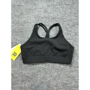All in Motion Bra Girls Medium (8) Black Spaghetti Strap‎ Sports UPF 50+ NWT
